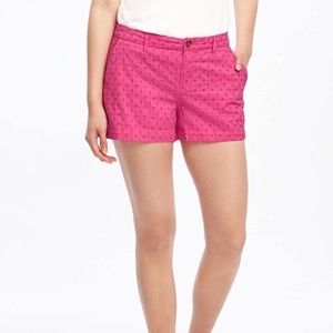 Old navy hot pink eyelet shorts size 10 NWT